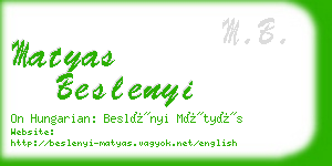 matyas beslenyi business card